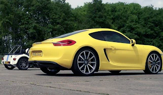Porsche Cayman S v Caterham Seven: drag race video