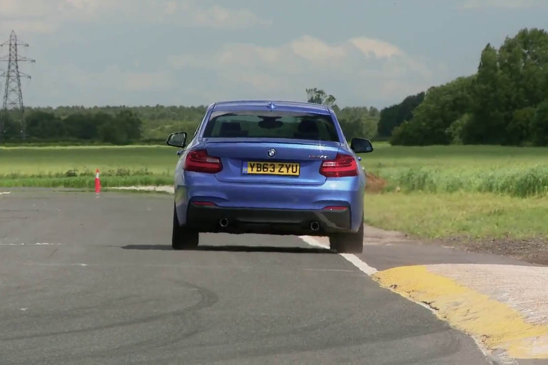 BMW M235i blue rear