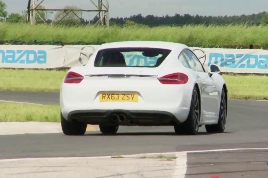 Porsche Cayman white rear