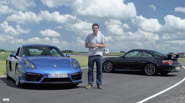 Porsche 911 GT3 v Cayman GTS track video