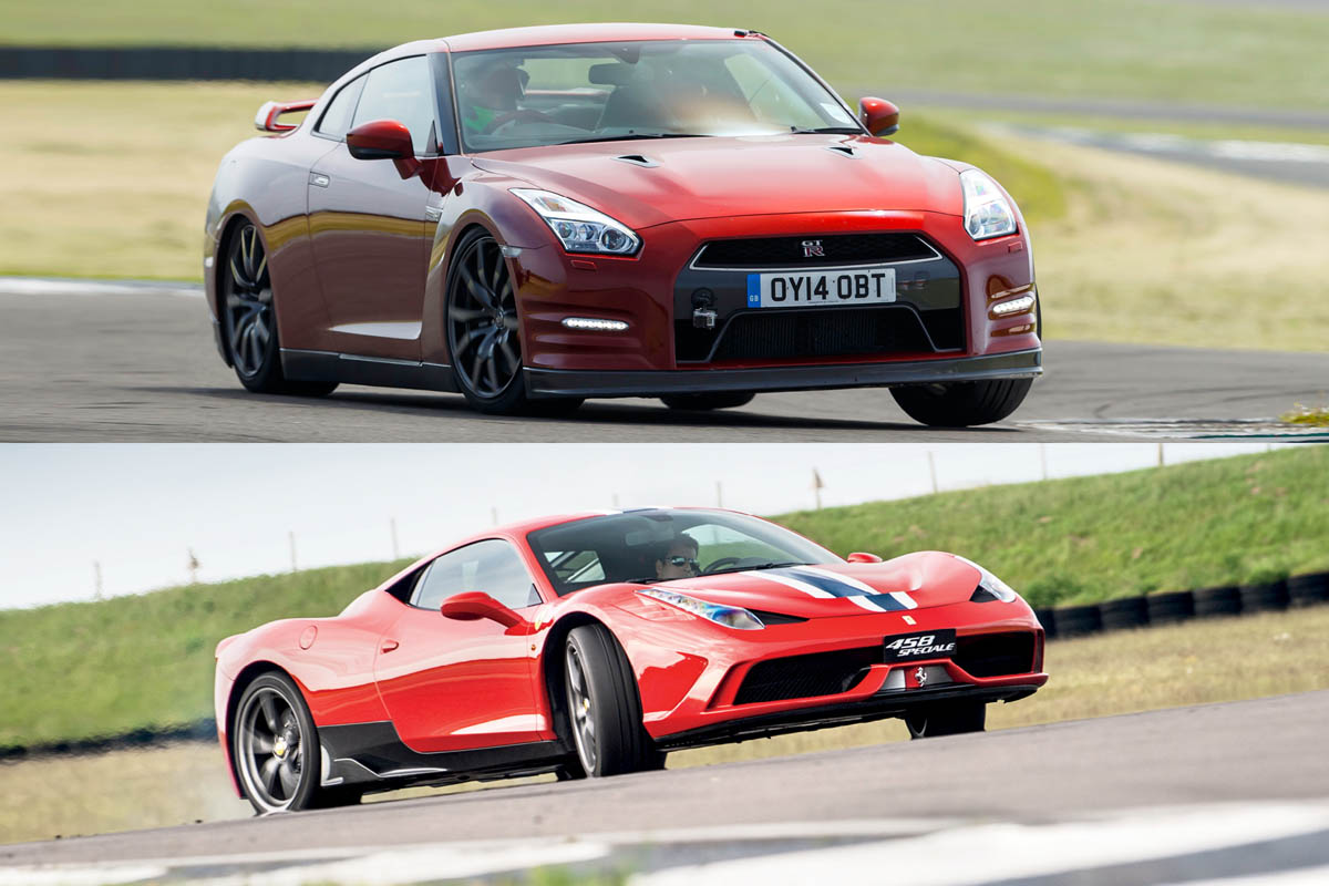 Ferrari 458 Speciale v Nissan GT-R track video