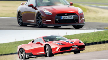 Ferrari 458 Speciale v Nissan GT-R track video