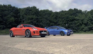 Subaru WRX STI v Jaguar F-type V6 S: drag race