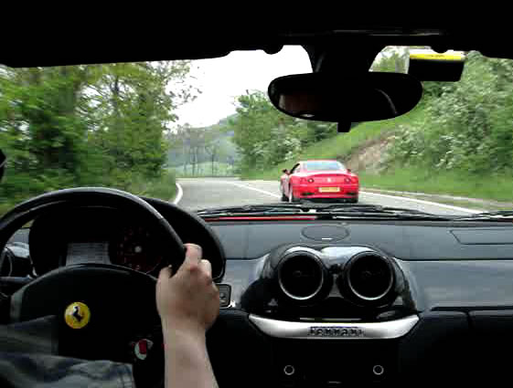 View from the back of Richard Meaden&amp;#039;s Ferrari