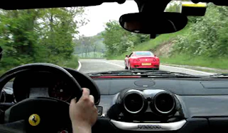 View from the back of Richard Meaden's Ferrari