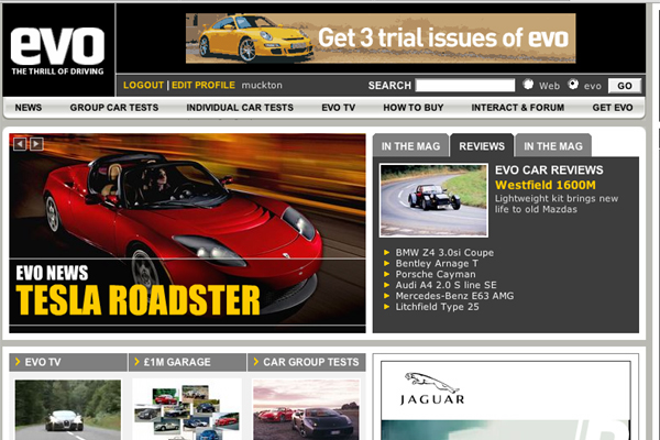 evo home page