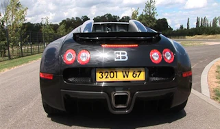 Rear view of the Bugatti Veyron