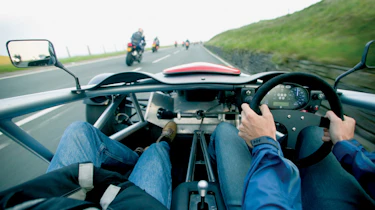 Ariel Atom view of Isle of Man motorbikes