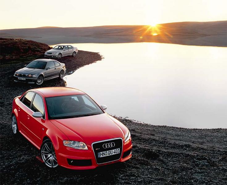 Audi RS4 (B7) v BMW M3 (E46) v Mercedes C55 AMG (W203) 