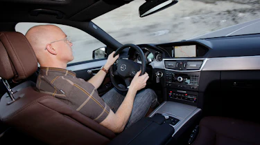 Mercedes-Benz E500 driving