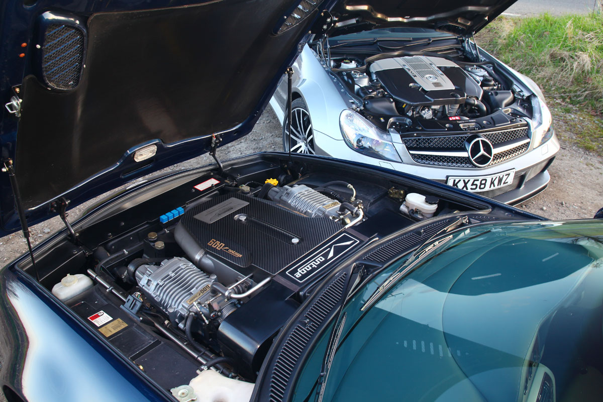 Aston Martin Vantage 600 and Mercedes AMG SL65 Black engines