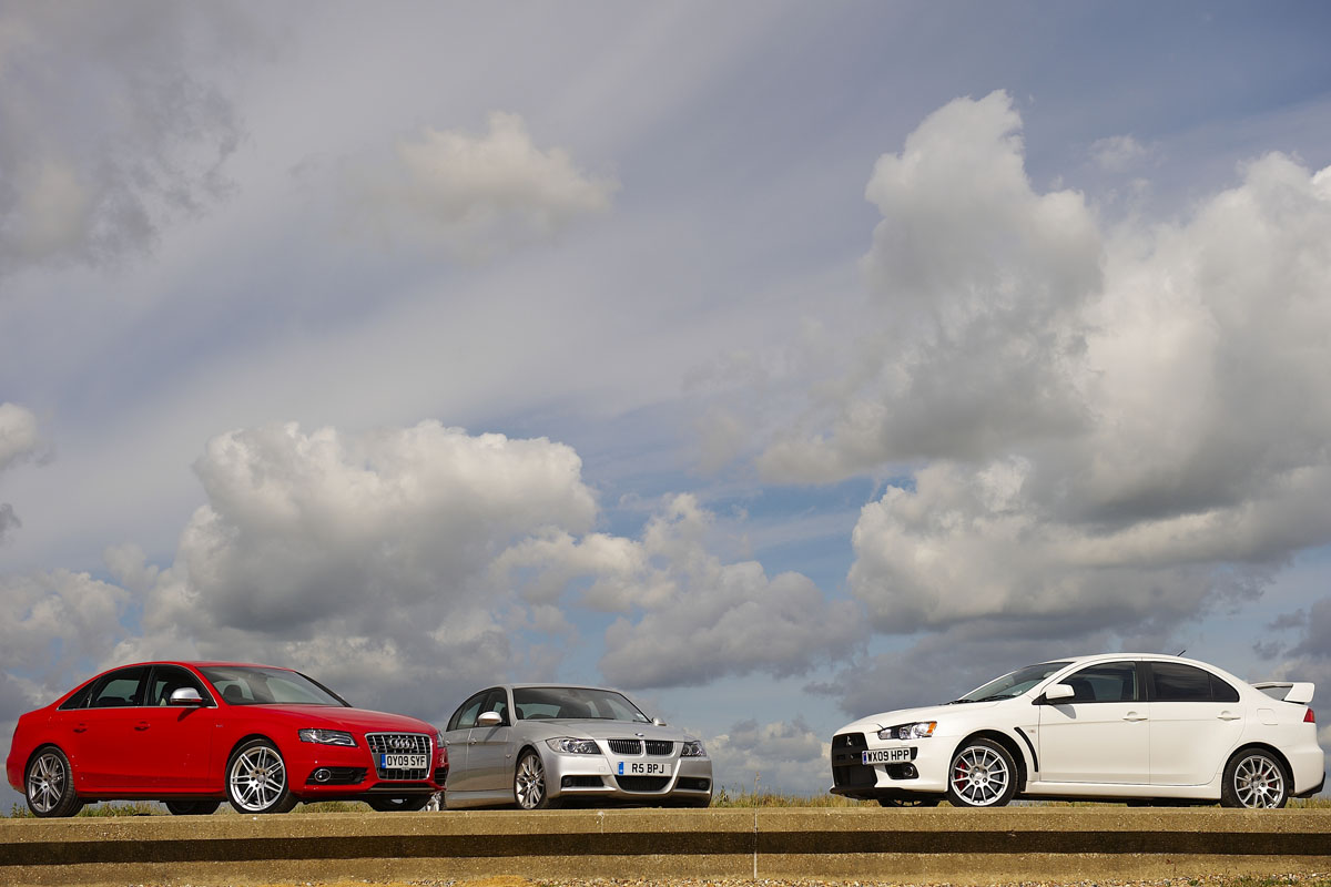 Audi S4 v BMW 335i v Mitsubishi Evo X FQ330