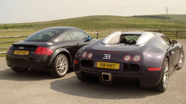 Audi TT and Bugatti Veyron