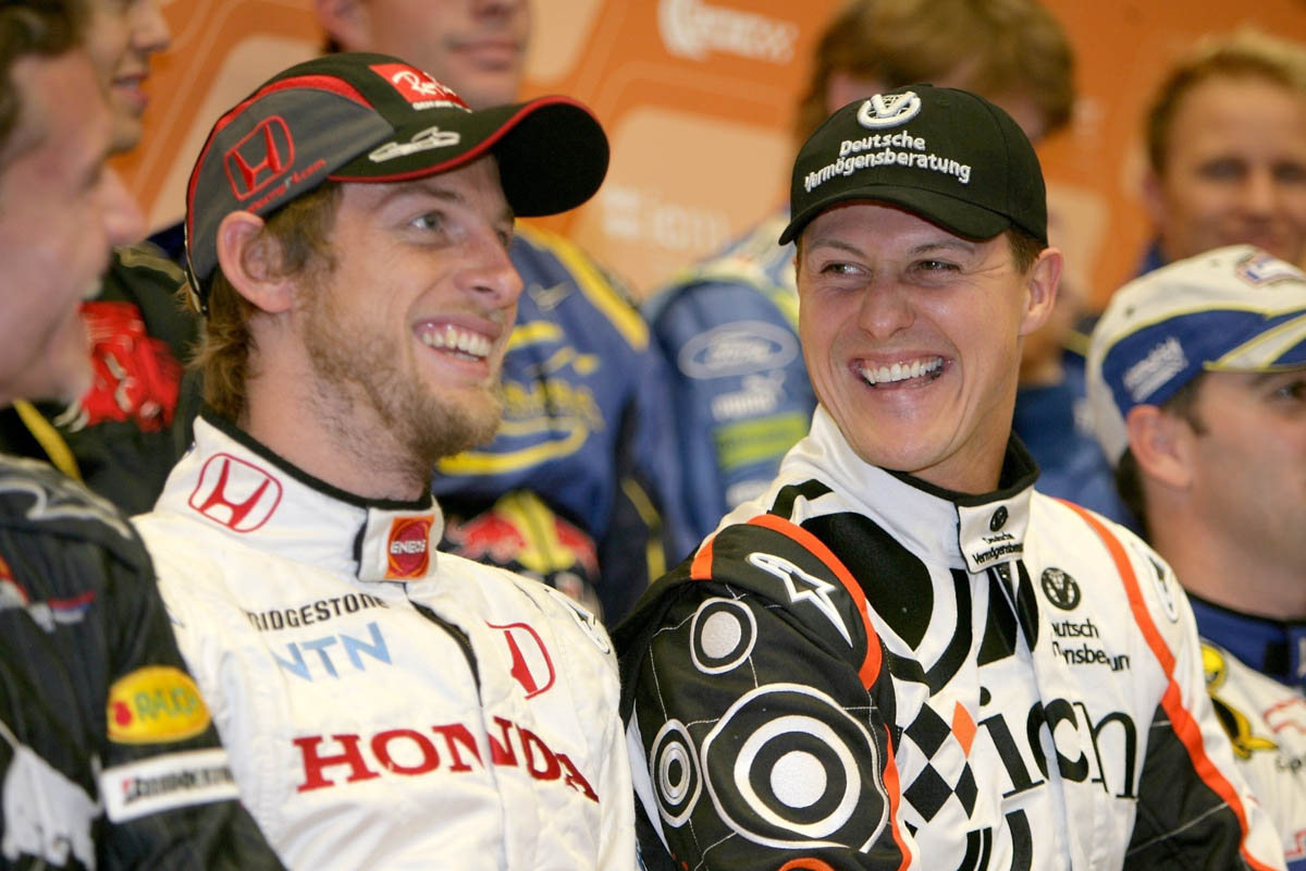 Michael Schumacher and Jenson Button