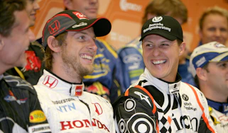 Jenson Button and Michael Schumacher