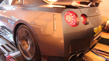 Nissan GT-R on rolling road