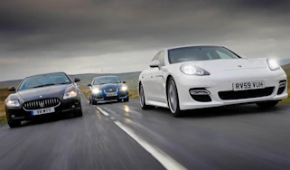 Porsche Panamera v Maserati Quattroporte S v Jaguar XFR