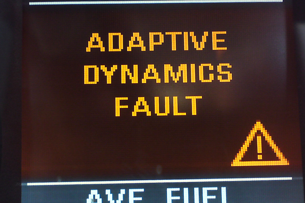 Jaguar XFR dashboard warning sign