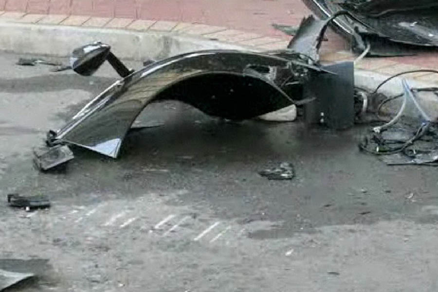 Crashed Pagani Zonda F