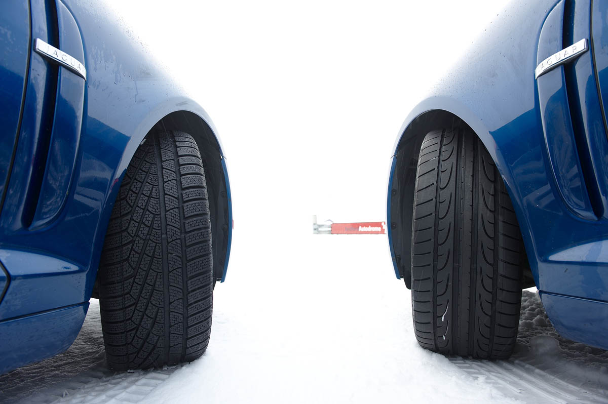 Jaguar XFR winter tyre test