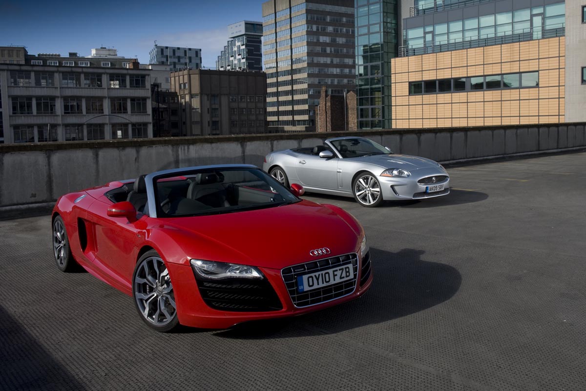 Audi R8 and Jag XKR