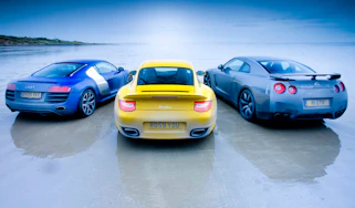 Audi R8 V10 v Porsche 911 Turbo v Nissan GT-R