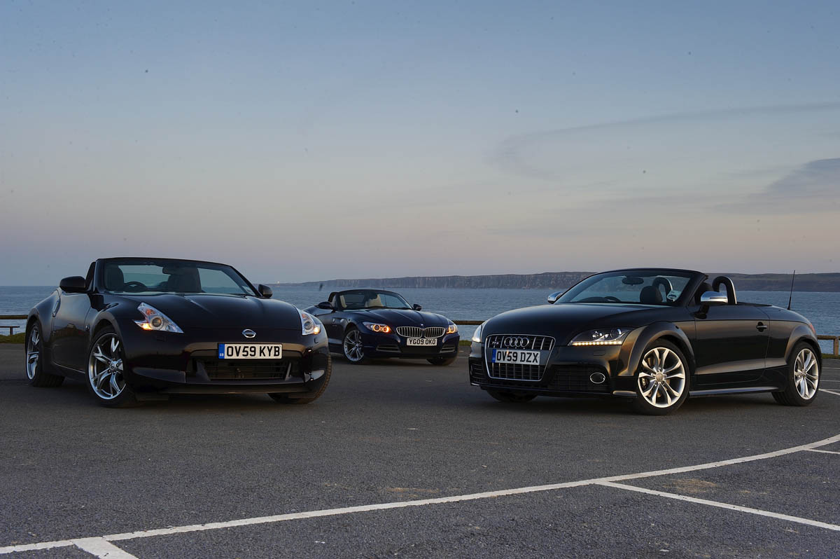 Nissan 370Z Roadster v Audi TT S v BMW Z4