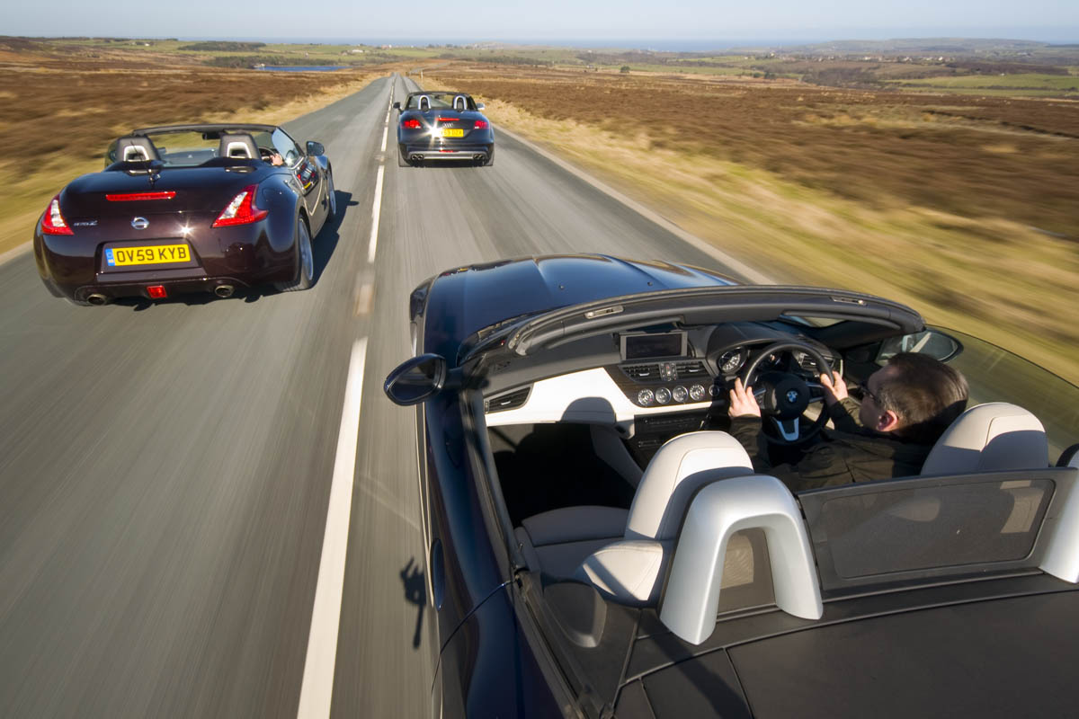 Nissan 370Z Roadster v Audi TT S v BMW Z4