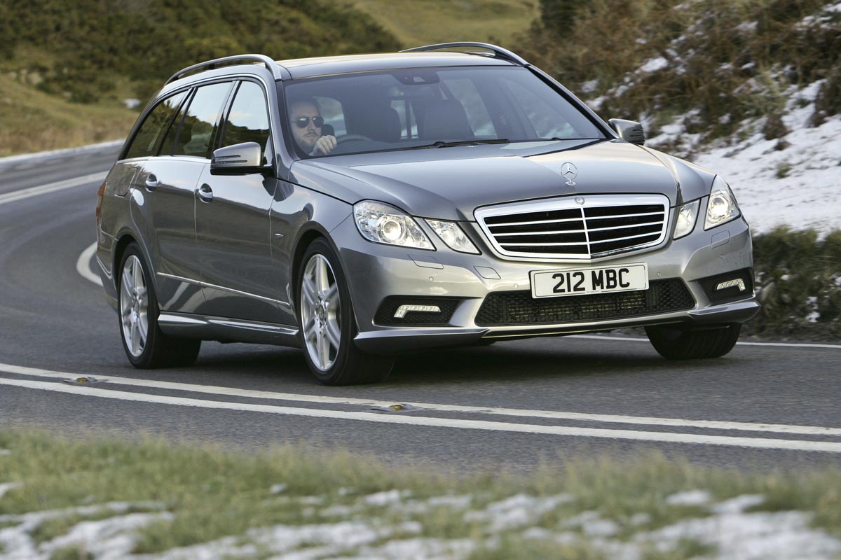 Mercedes E-Class estate cornering