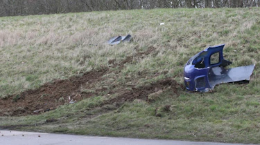 crashed 9ff GT9R skid marks close