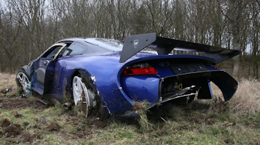 crashed 9ff GT9R low rear