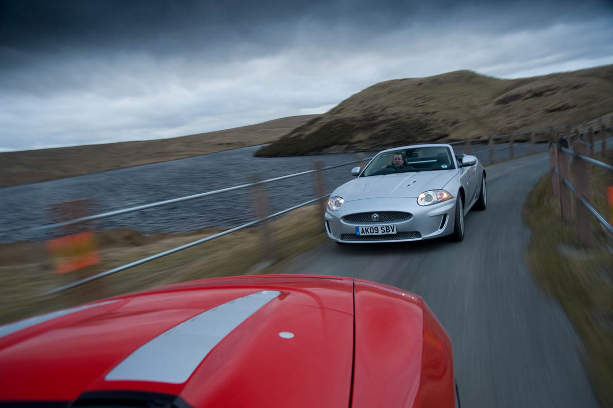 Audi R8 Spyder and Jaguar XKR