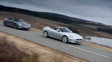 Porsche 911 Turbo and Jaguar XKR