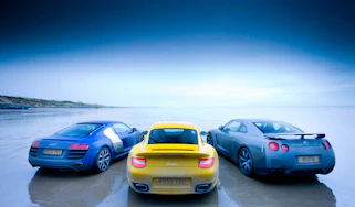 Porsche 911 Turbo v Nissan GT-R v Audi R8 V10