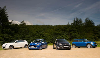 Alfa Romeo Mito Cloverleaf v Renault Clio Gordini 200 v Fiat Punto Abarth v Mini Cooper S