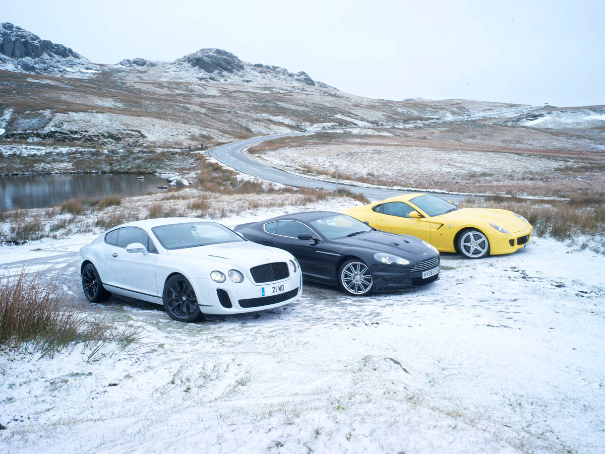 Bentley Continental Supersports v Ferrari 599 HGTE v Aston Martin DBS