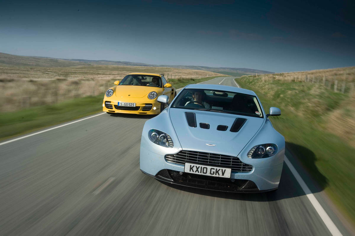 Mercedes SLS AMG v Ferrari 599, Porsche 911, Aston Martin, Audi R8 and Bristol Fighter