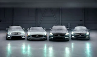 Mercedes-Benz SLS roadster and C-Class coupe