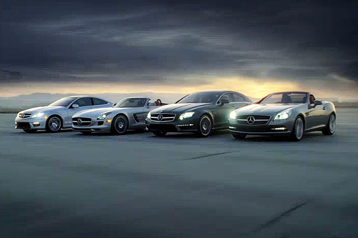 Mercedes-Benz SLS roadster and C-Class coupe