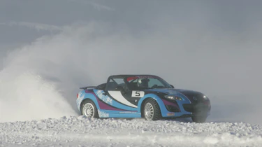 evo goes Mazda MX-5 ice racing