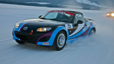 evo goes Mazda MX-5 ice racing