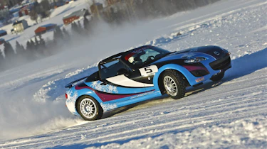 evo goes Mazda MX-5 ice racing