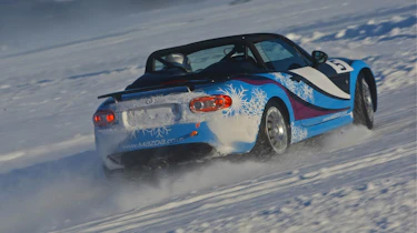 evo goes Mazda MX-5 ice racing