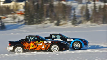 evo goes Mazda MX-5 ice racing