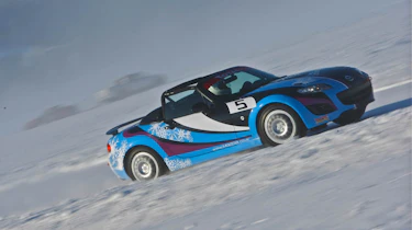 evo goes Mazda MX-5 ice racing