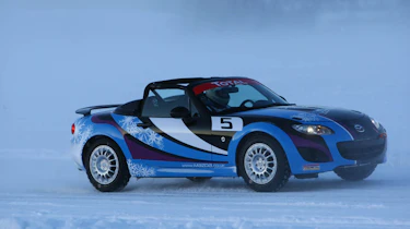 evo goes Mazda MX-5 ice racing