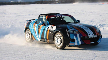 evo goes Mazda MX-5 ice racing