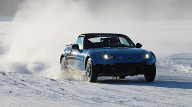 evo goes Mazda MX-5 ice racing