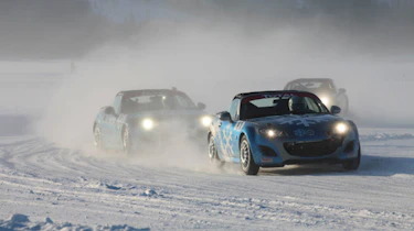 evo goes Mazda MX-5 ice racing