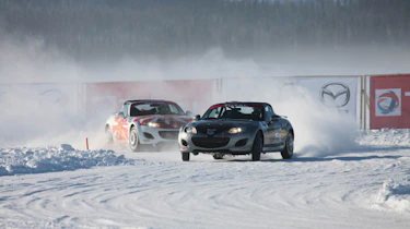 evo goes Mazda MX-5 ice racing